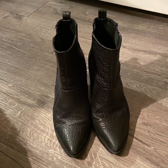 Black Soft Leather Ankle Booties - Picture 6 of 8